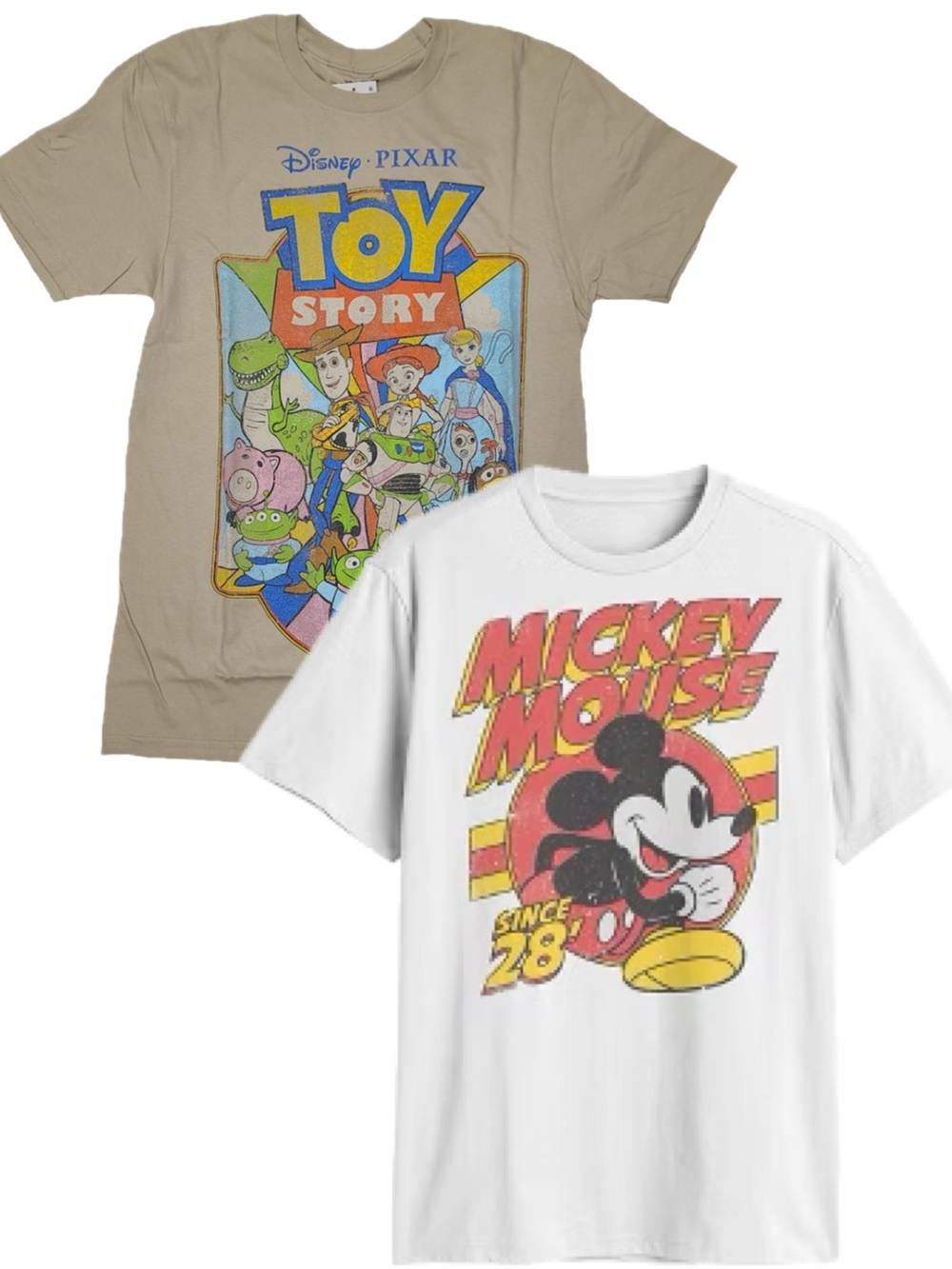Disney Graphic Tee Bundle Men’s XL | Mickey Mouse Since ‘28 & Toy Story Shirts